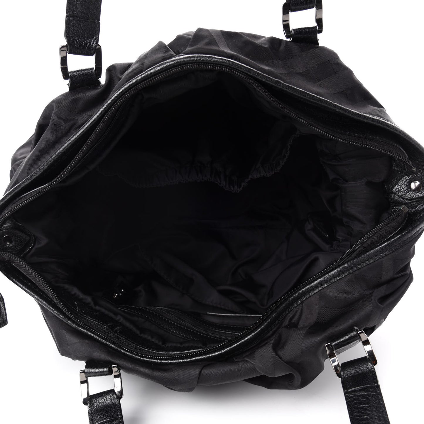 Nylon Tonal Check Diaper Bag Black
