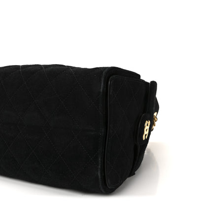 Chanel Suede Quilted Small Chanel 25 Handbag Black 10 of 10