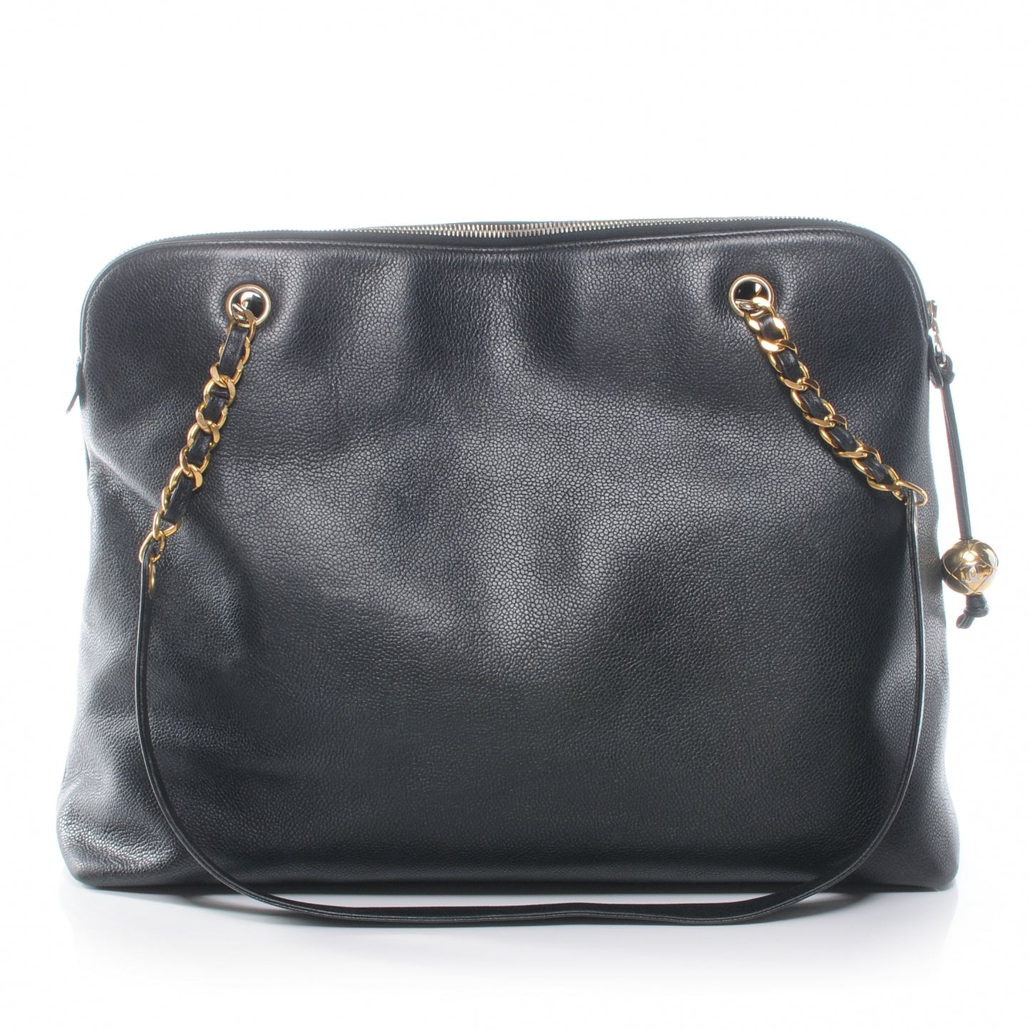 Caviar Large CC Shoulder Bag Black
