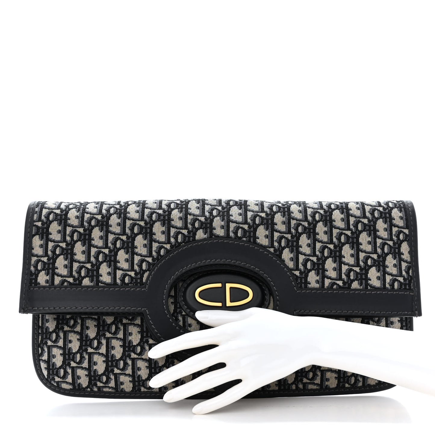 Oblique Fold Over Clutch Blue