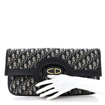 Christian Dior Oblique Fold Over Clutch Blue 2 of 11