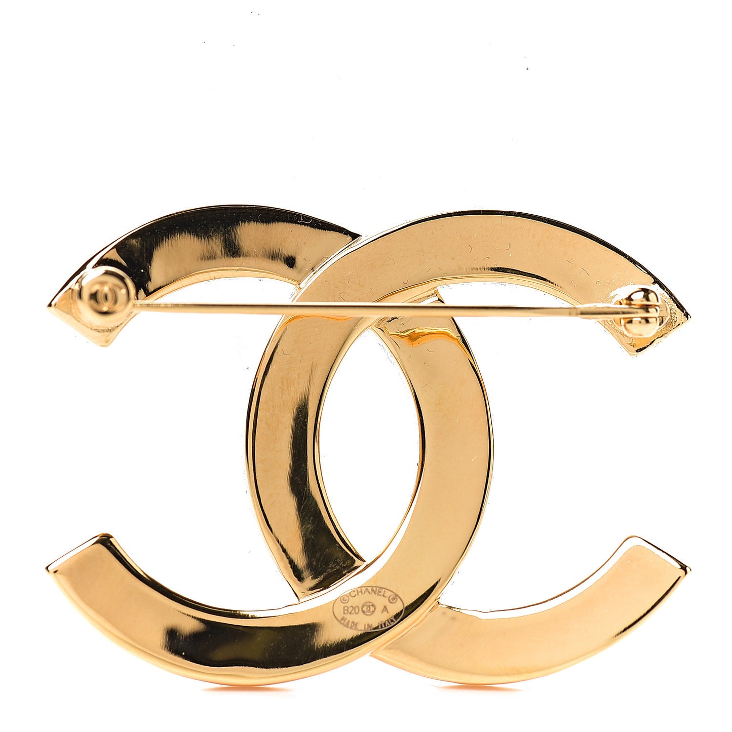 Metal Paris Button CC Large Brooch Gold