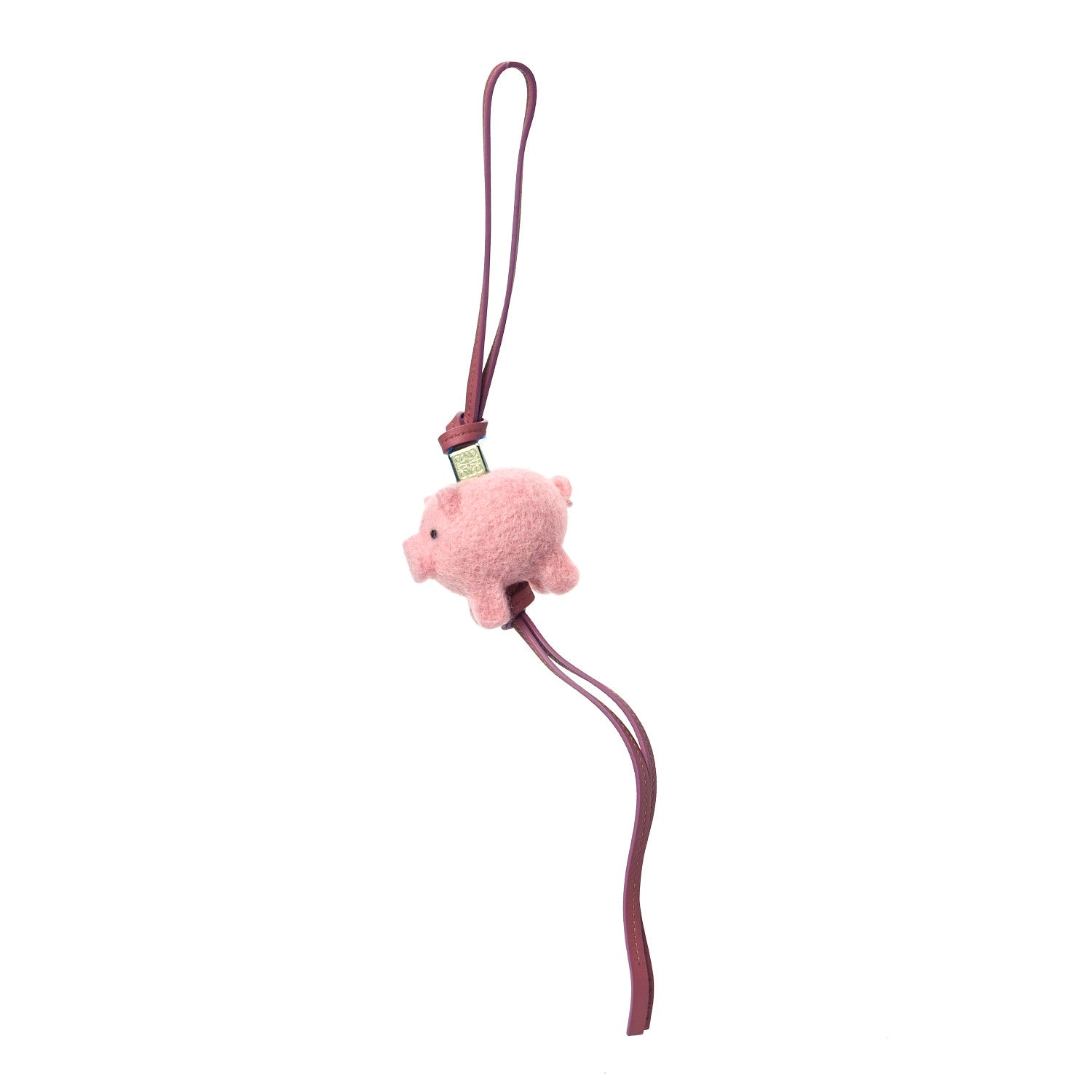 Loewe Calfskin Felt Pig Charm Pink Tan 1 of 5