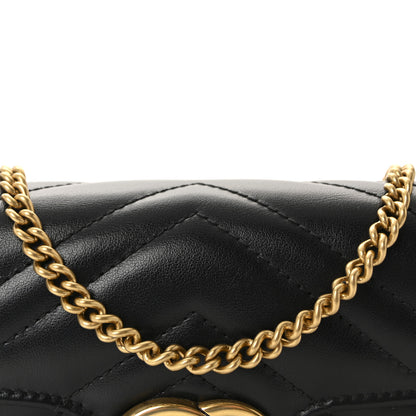 Gucci Calfskin Matelasse Super Mini GG Marmont Shoulder Bag Black 8 of 10