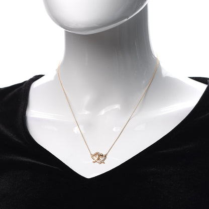 Tiffany 18K Rose Gold Paloma Picasso Loving Heart Interlocking Pendant Necklace 2 of 7