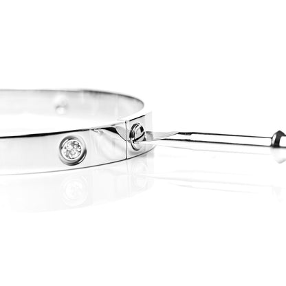 Cartier 18K White Gold 6 Diamond LOVE Bracelet 16 6 of 6