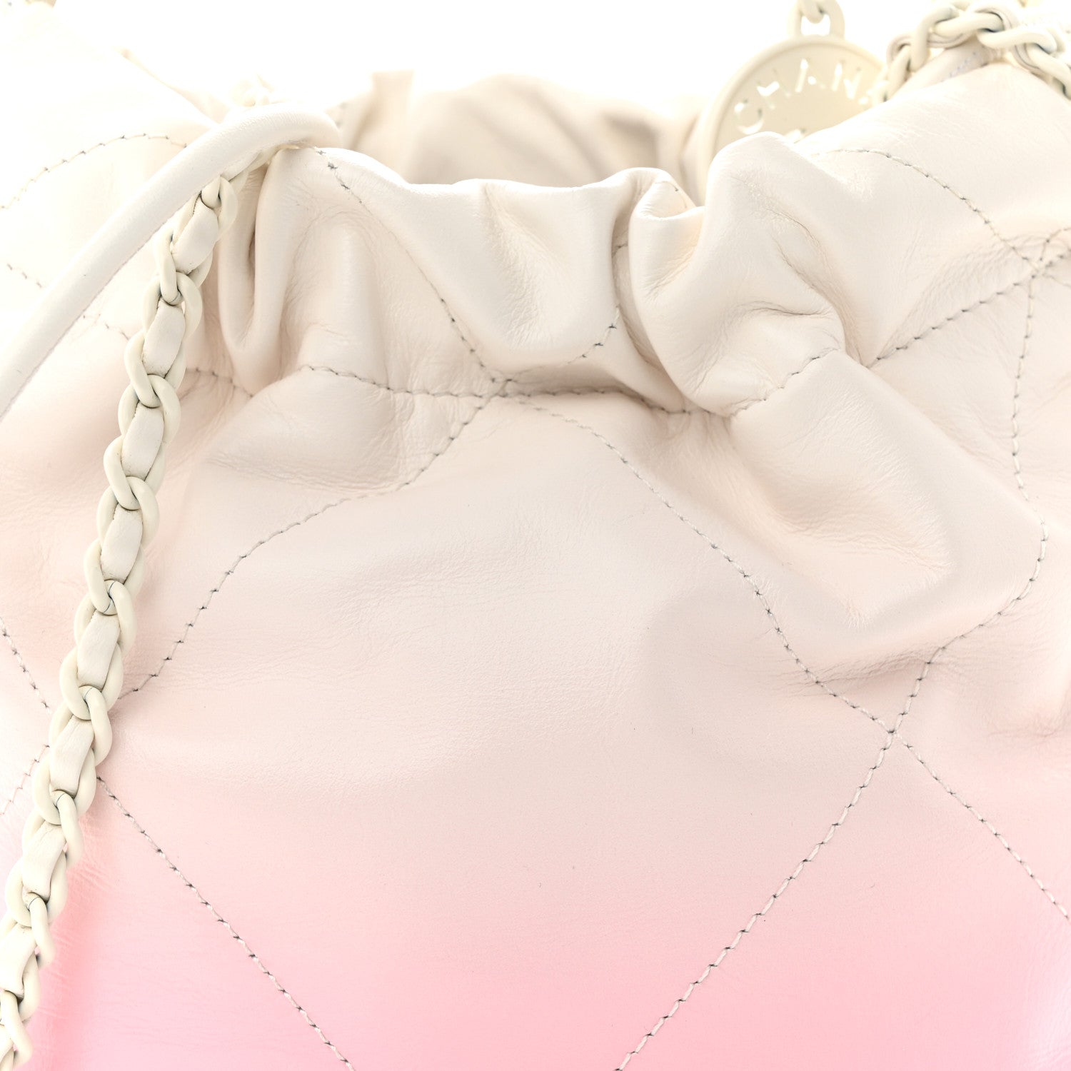 Chanel Patent Gradient Calfskin Quilted Mini Chanel 22 White Light Pink 8 of 11