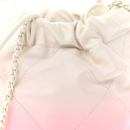 Chanel Patent Gradient Calfskin Quilted Mini Chanel 22 White Light Pink 8 of 11