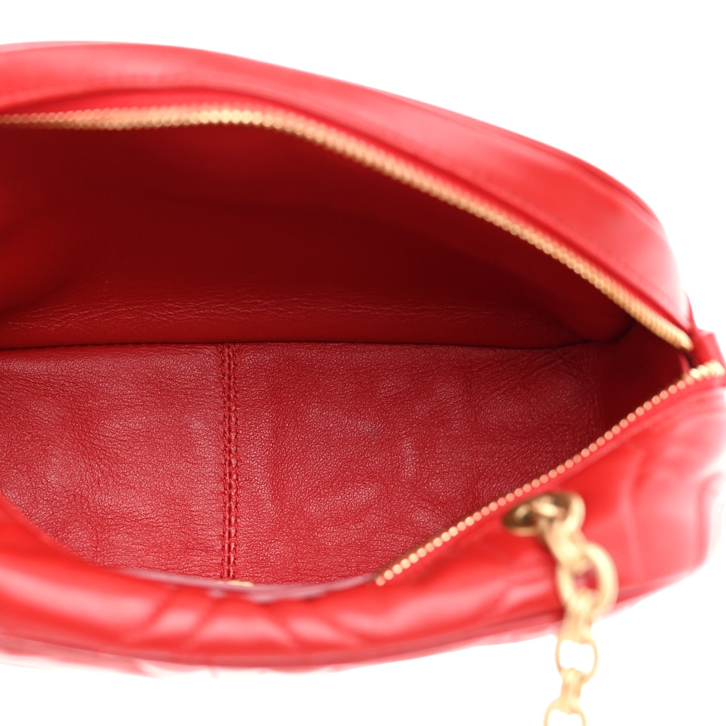 Calfskin Quilted Gancini Camera Bag Red