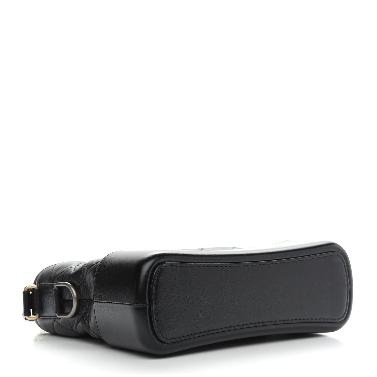 Aged Calfskin Quilted Small Gabrielle Hobo Black