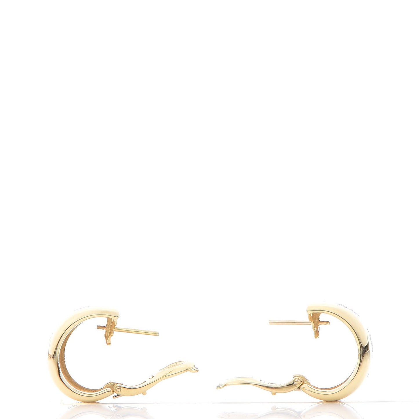 18K Yellow Gold Diamond Wave Huggie Earrings