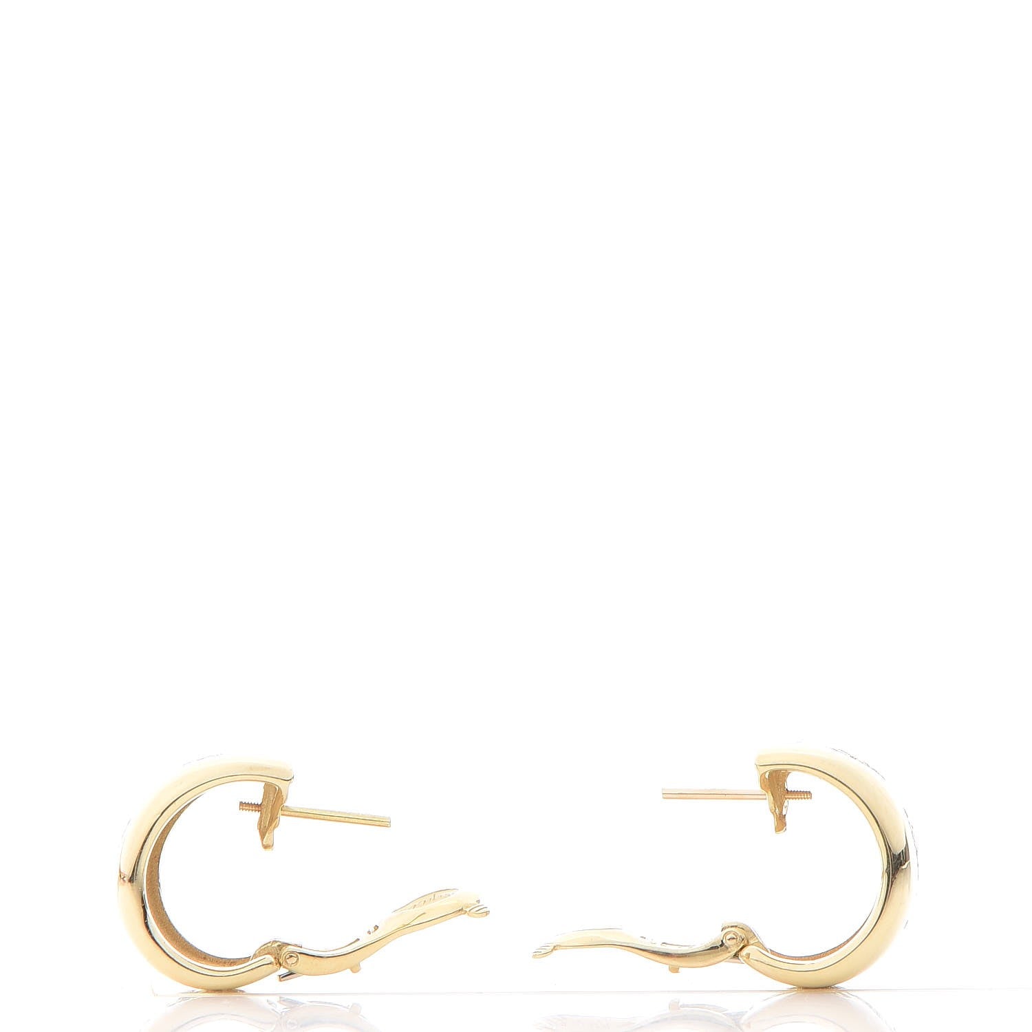 Van Cleef & Arpels 18K Yellow Gold Diamond Wave Huggie Earrings 3 of 5