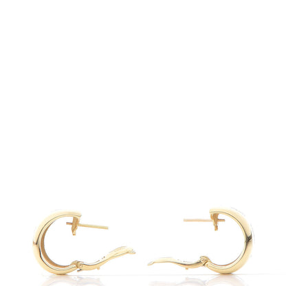Van Cleef & Arpels 18K Yellow Gold Diamond Wave Huggie Earrings 3 of 5