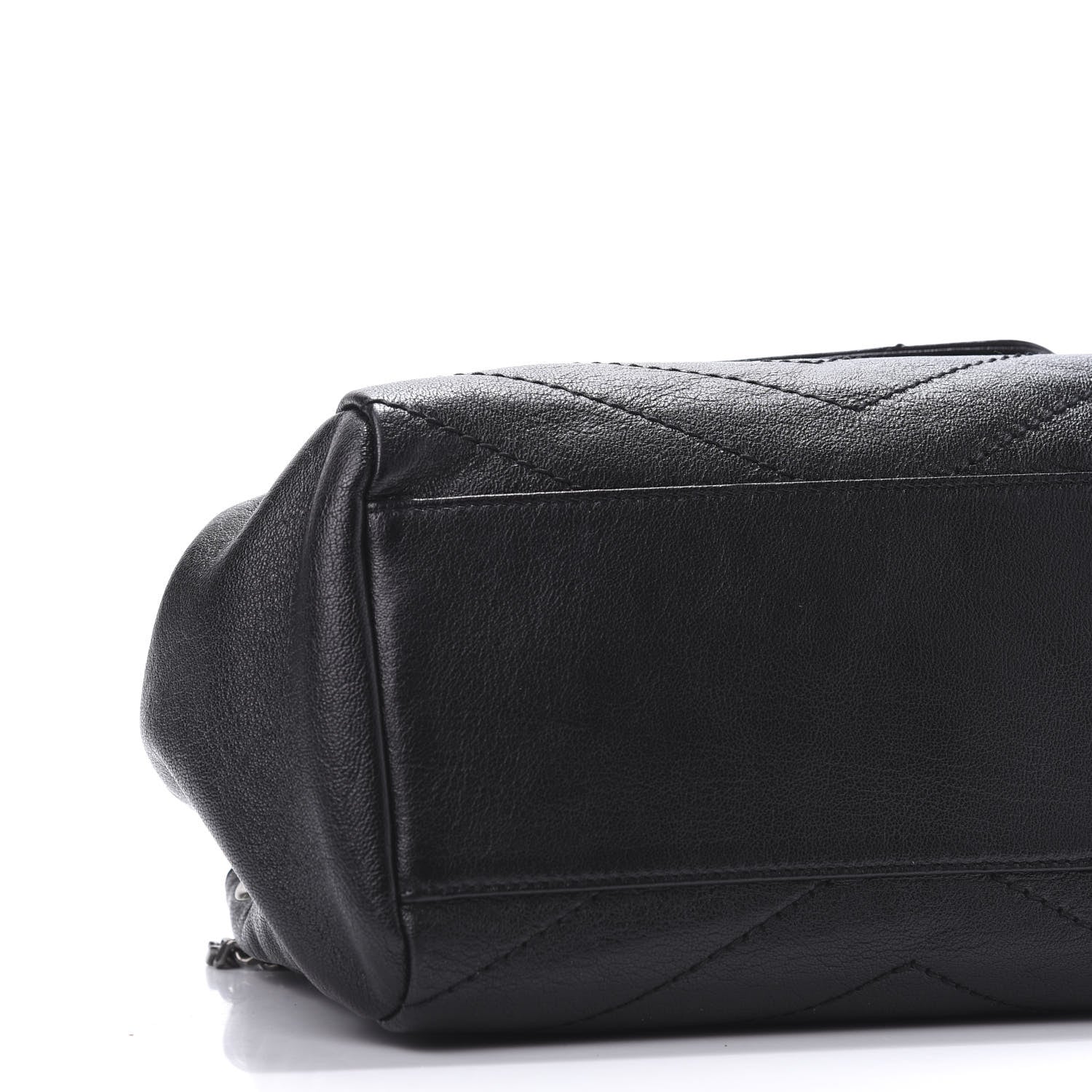 Saint Laurent Pebbled Lambskin Chevron Monogram Small Nolita Black 7 of 12