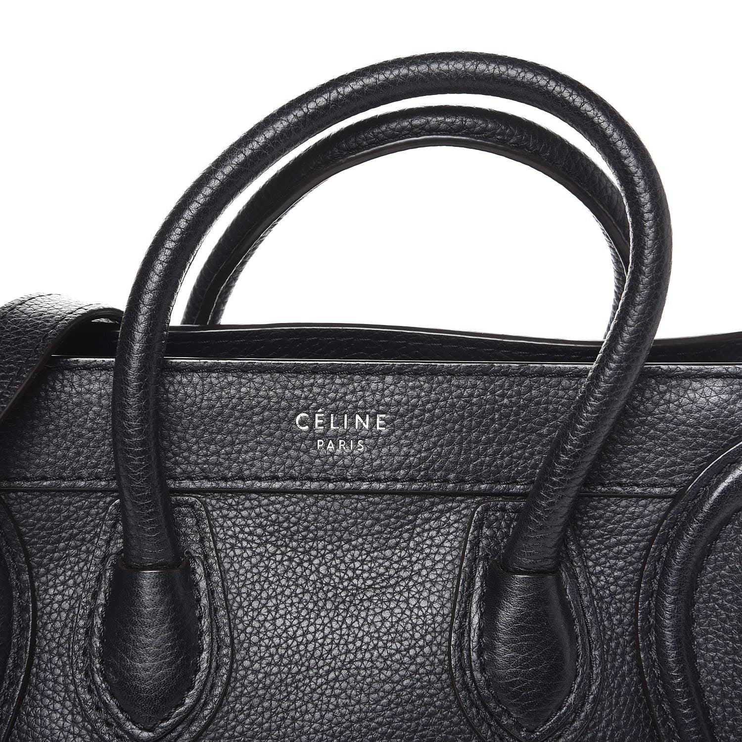 Celine Drummed Calfskin Nano Luggage Black 8 of 8