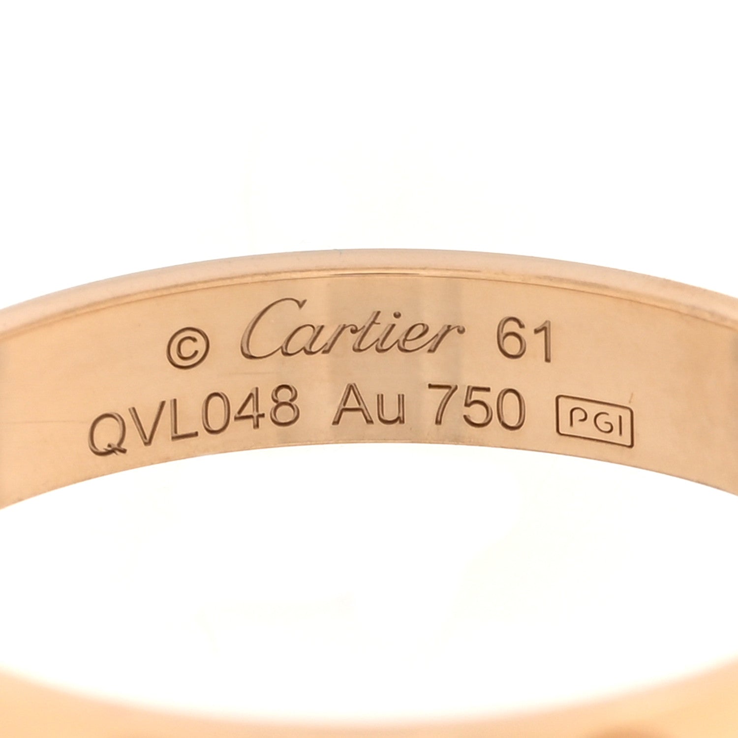 Cartier 18K Yellow Gold 3.5mm LOVE Wedding Band Ring 61 9.5 3 of 4