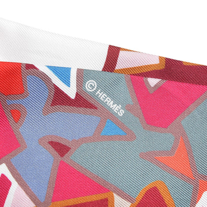 Hermes Silk Graff Graffiti Twilly Rouge Piment White Cobalt 5 of 6