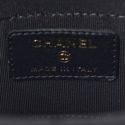Chanel Patent Quilted Round Small Vanity With Chain Black 5 of 9