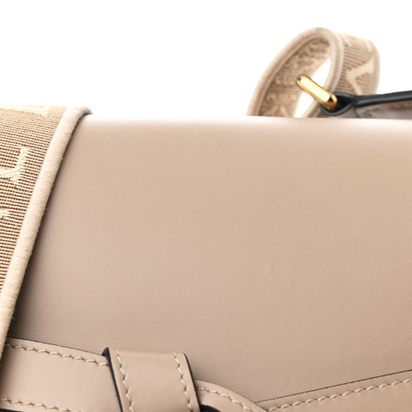 Soft Calfskin Jacquard Small Gate Crossbody Bag Sand