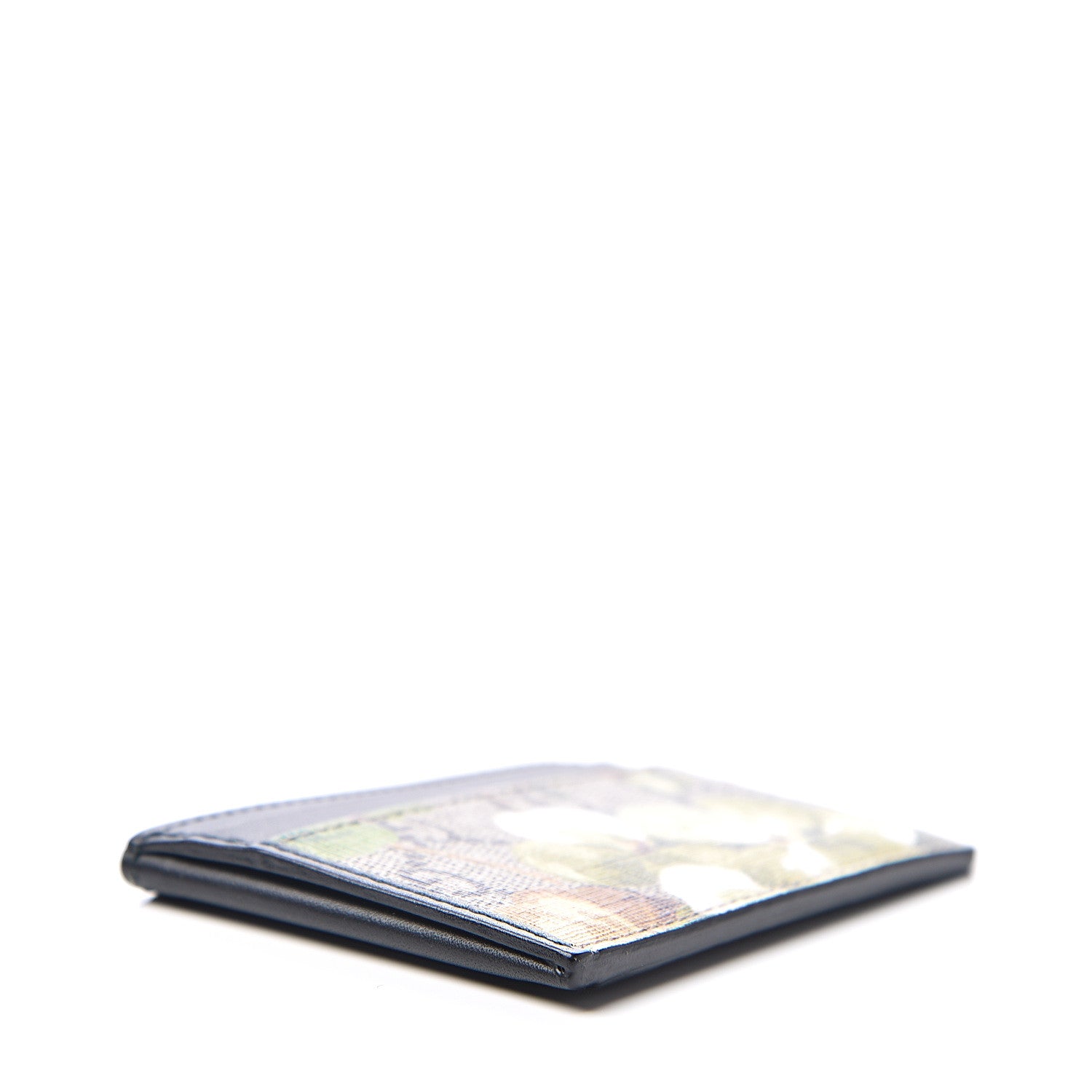 Gucci GG Supreme Monogram Blooms Card Holder Beige New Military Black 3 of 6