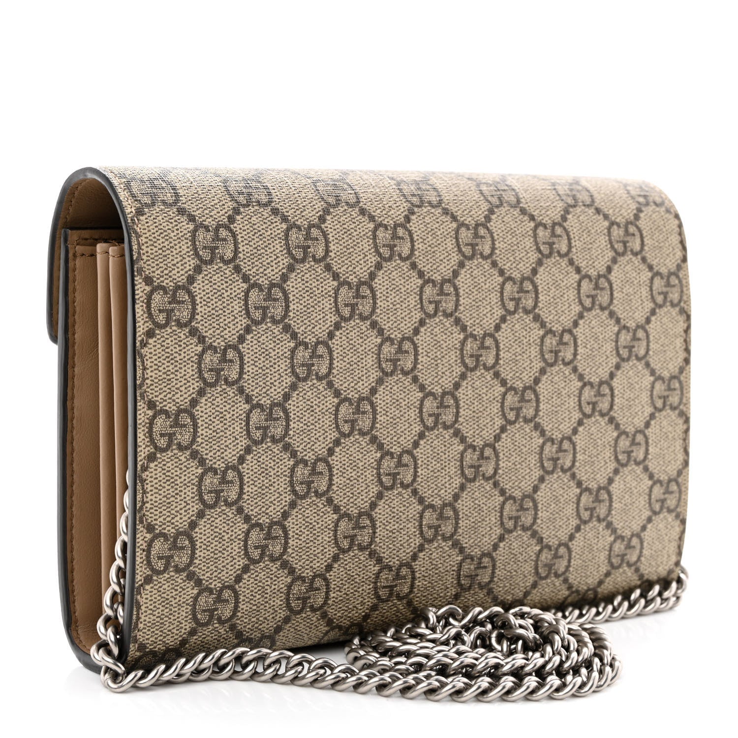 Gucci GG Supreme Monogram Mini Dionysus Chain Wallet Beige Taupe 3 of 11