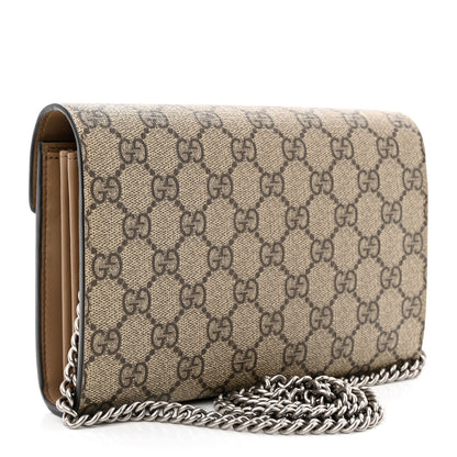 Gucci GG Supreme Monogram Mini Dionysus Chain Wallet Beige Taupe 3 of 11