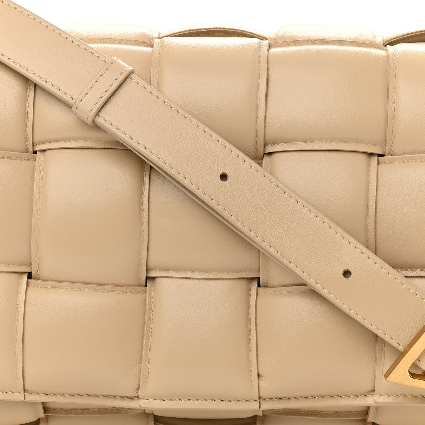 Nappa Maxi Intreccio Padded Cassette Crossbody Bag Porridge