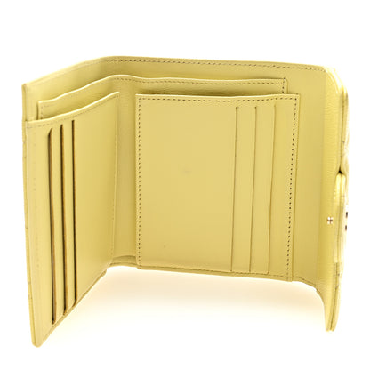 Chanel Lambskin Quilted Compact Flap Wallet Yellow 5 of 8