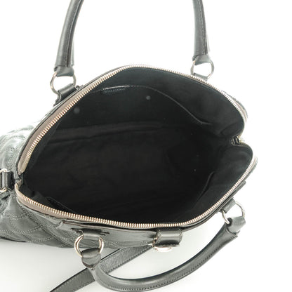 Marc Jacobs Metallic Lambskin Quilted Whitney Satchel Grey 5 of 9