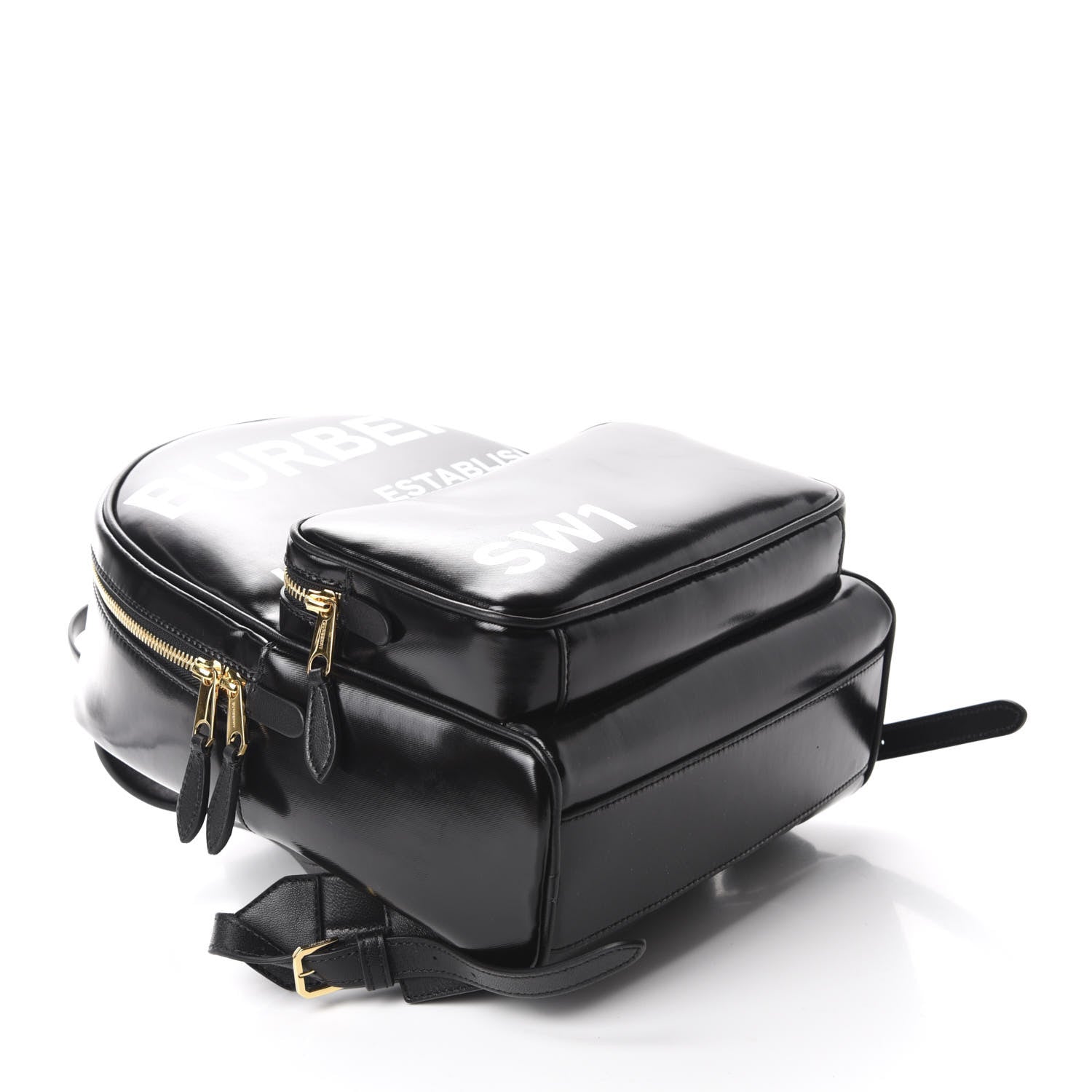 Burberry Coated Canvas Horseferry Print Backpack Black 3 of 9