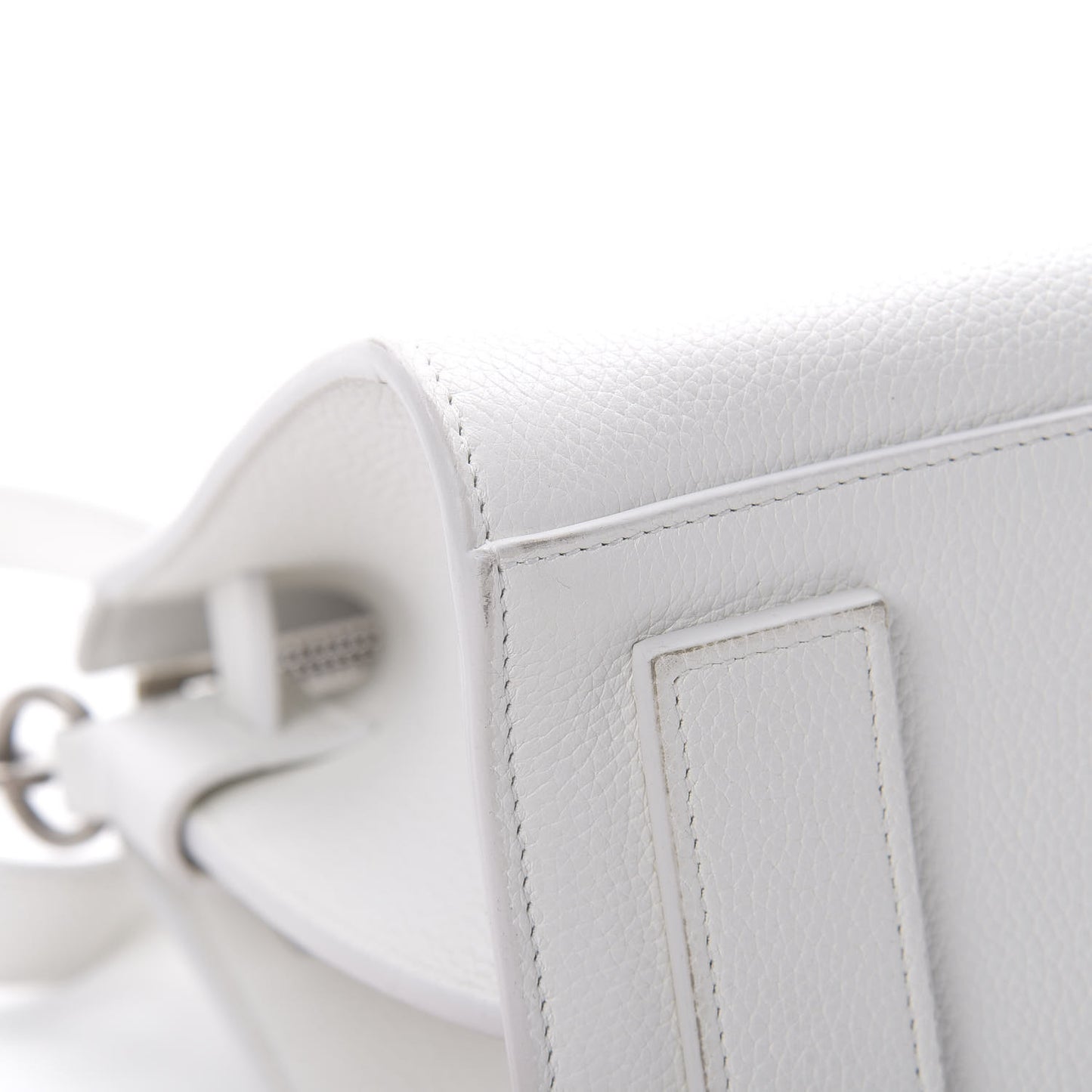 Grained Calfskin Baby Supple Sac De Jour White
