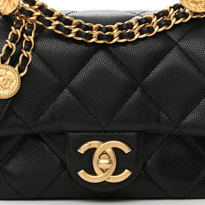 Chanel Caviar Quilted Mini Twist Your Buttons Flap Black 8 of 12