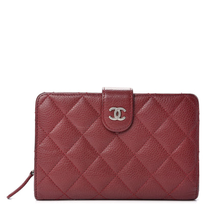 Chanel Caviar Quilted Zipped Pocket Wallet Red 1 of 8