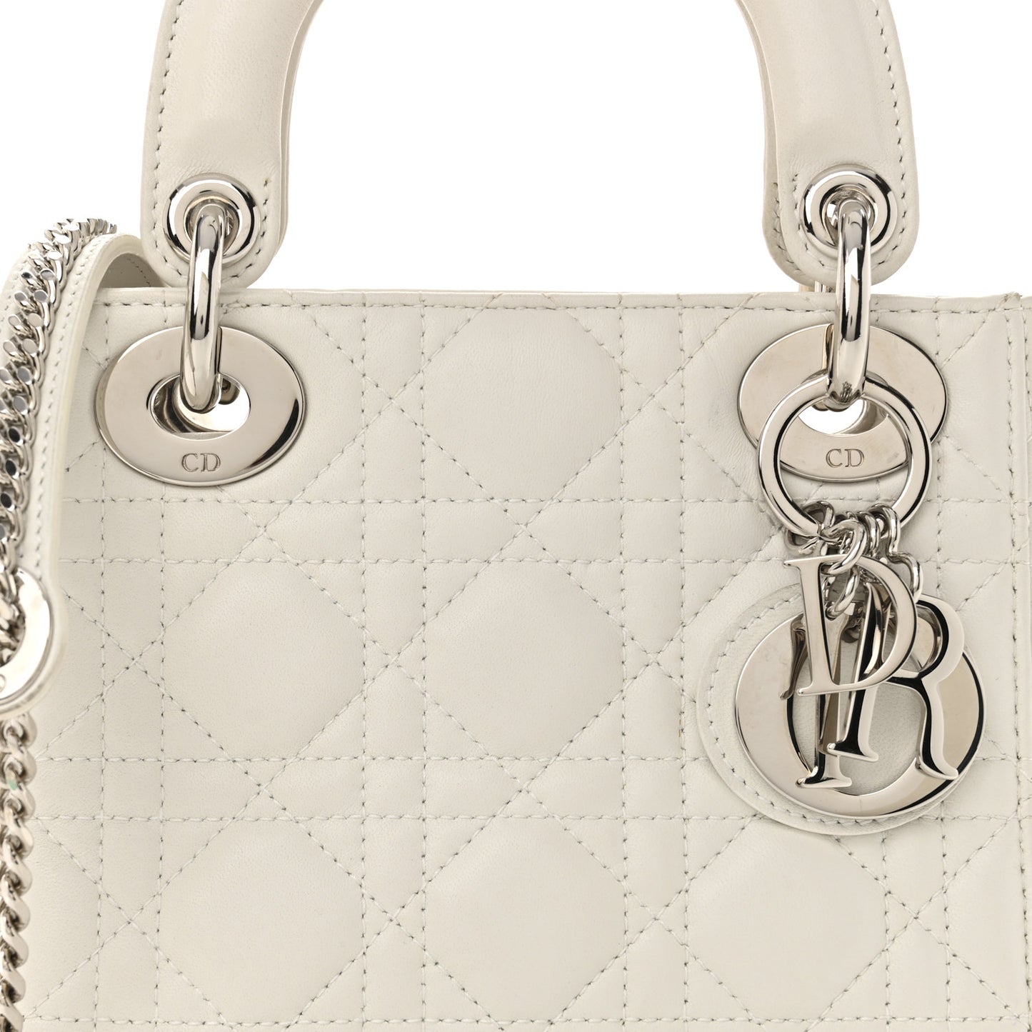 Lambskin Cannage Mini Lady Dior White