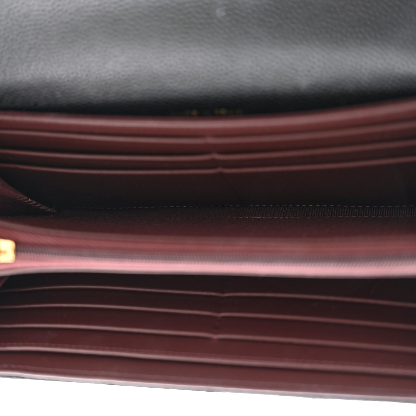 Caviar Quilted Large Gusset Flap Wallet Black
