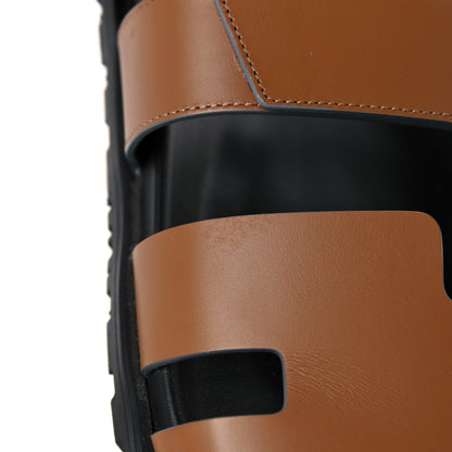 Hermes Calfskin Mens Chypre Sandals 43 Gold 10 of 15