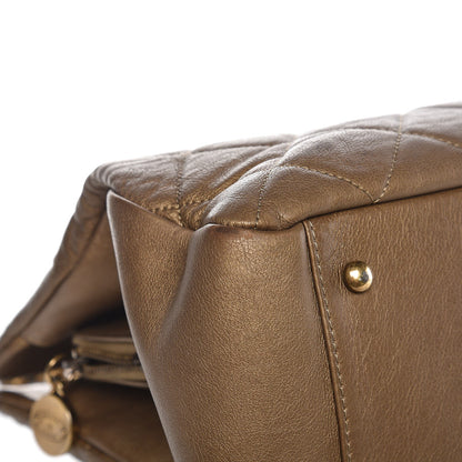 Chanel Calfskin Quilted Large CC Crown Tote Gold 13 of 17