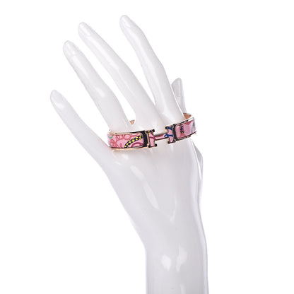 Hermes Enamel Panoplie Equestre Narrow Clic Clac H Bracelet PM Pink Delirium 2 of 5