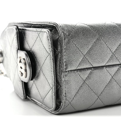 Chanel Metallic Caviar Quilted Mini Chanel 25 Handbag Anthracite 9 of 10