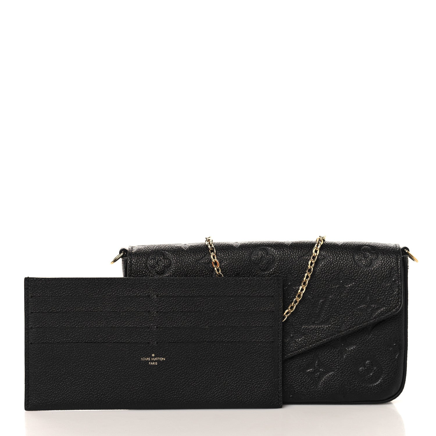 Louis Vuitton Empreinte Pochette Felicie Chain Wallet Black 3 of 11