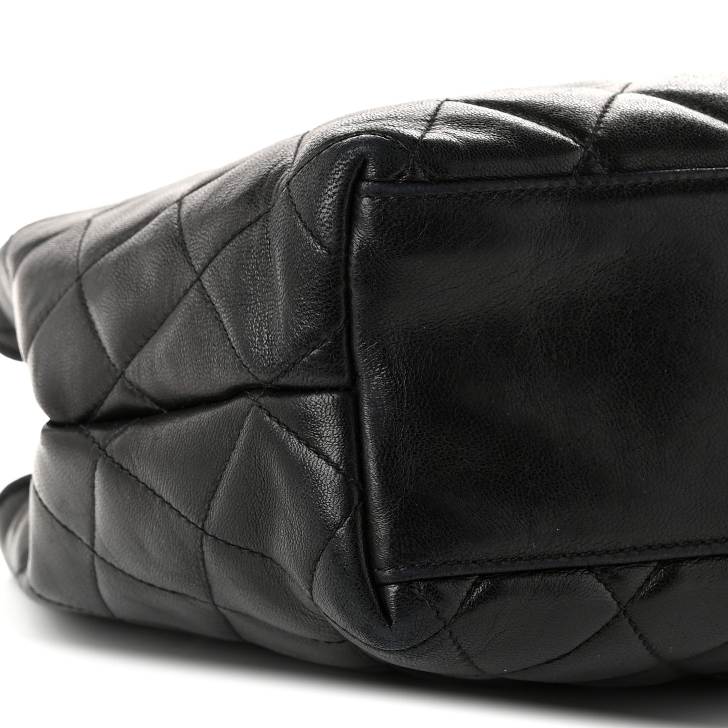 Lambskin Quilted Shoulder Bag  Black