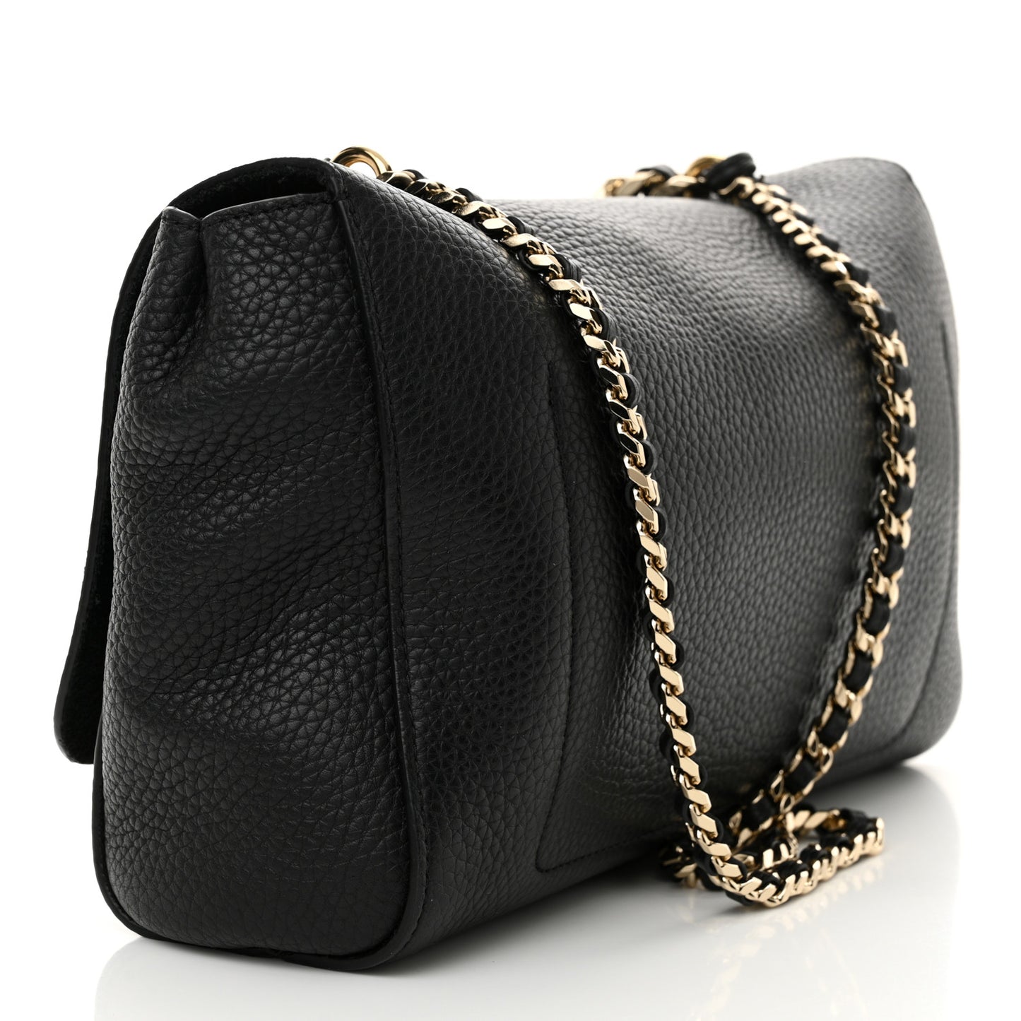 Small Classic Grain Calfskin Medium Lily Black