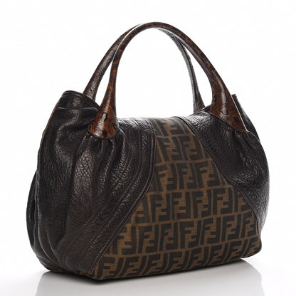 Fendi Zucca Nappa Nuvolata Vitello Tortuga Spy Tobacco Moro 3 of 8
