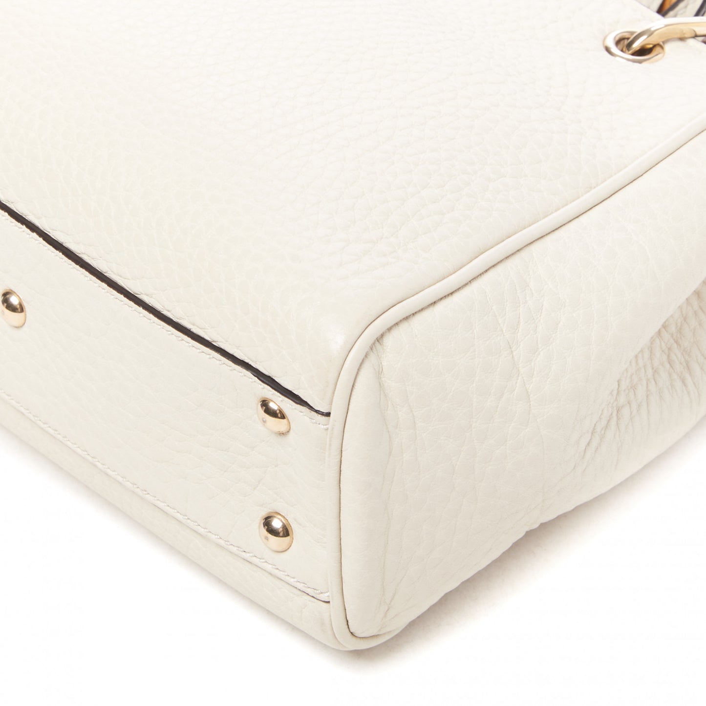 Calfskin Mini Bamboo Shopper Tote Off White