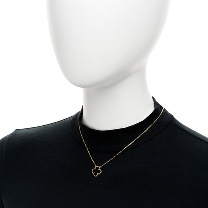 Van Cleef & Arpels 18K Yellow Gold Black Onyx Vintage Alhambra Pendant Necklace 2 of 6
