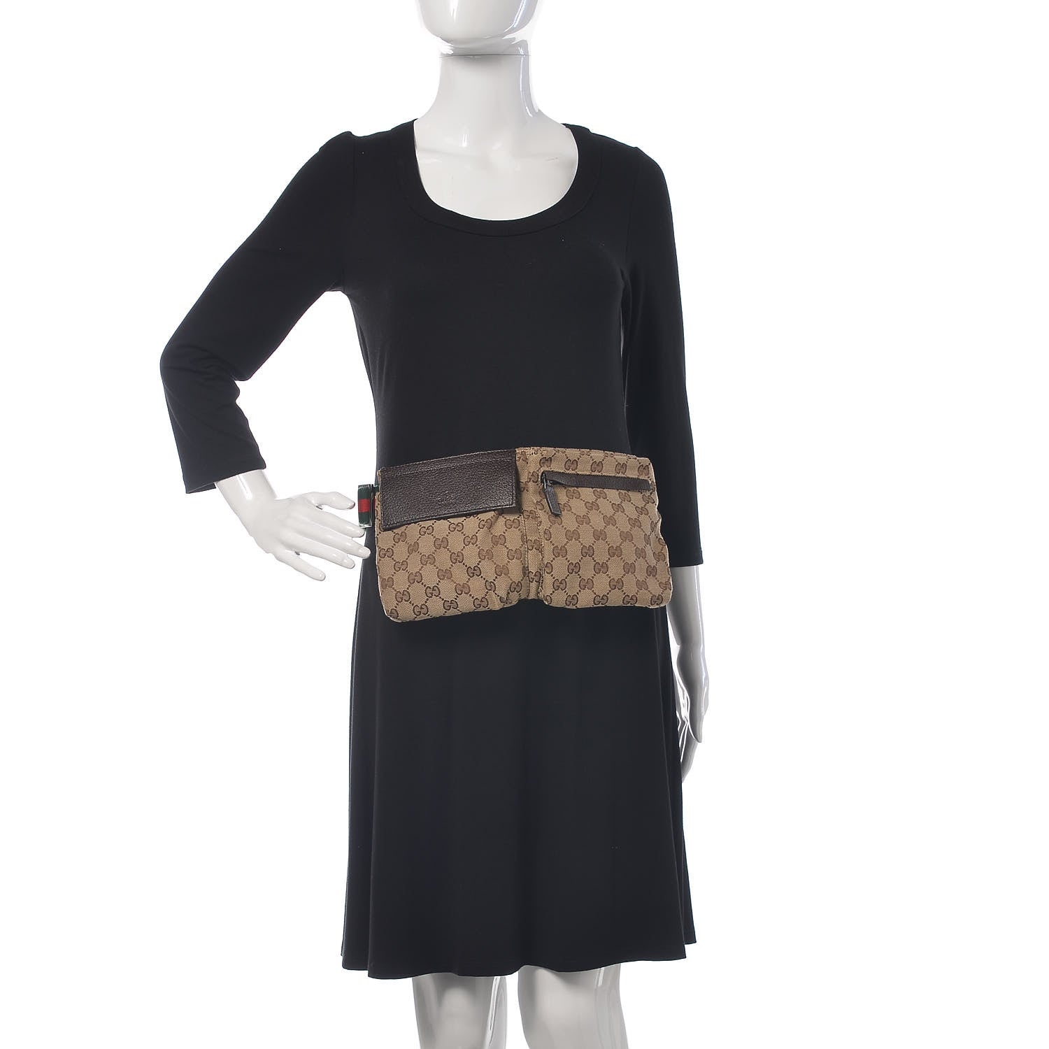Gucci Monogram Web Belt Bag Dark Brown 2 of 8