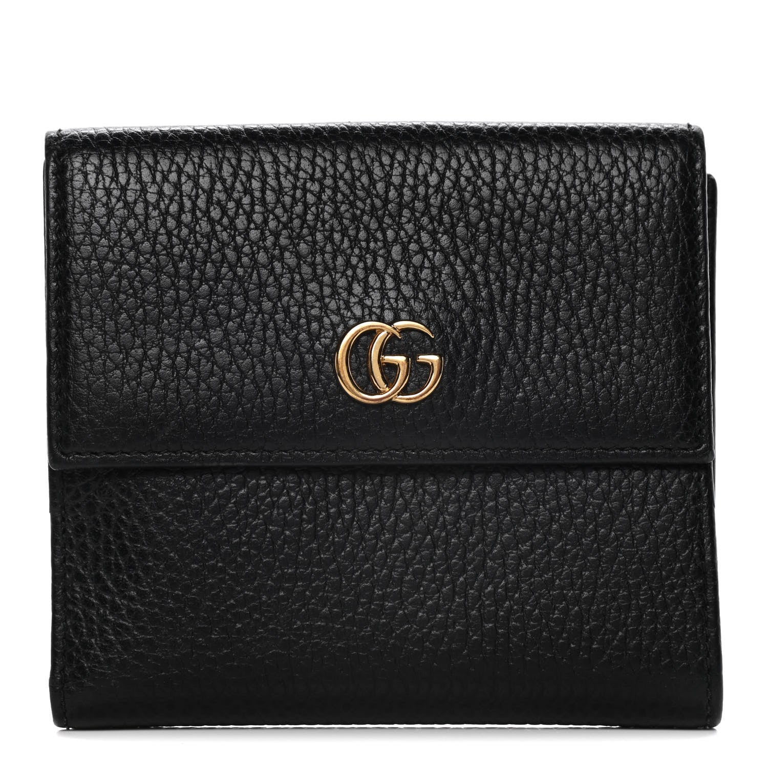Gucci Dollar Calfskin Double G French Flap Wallet Black 1 of 14