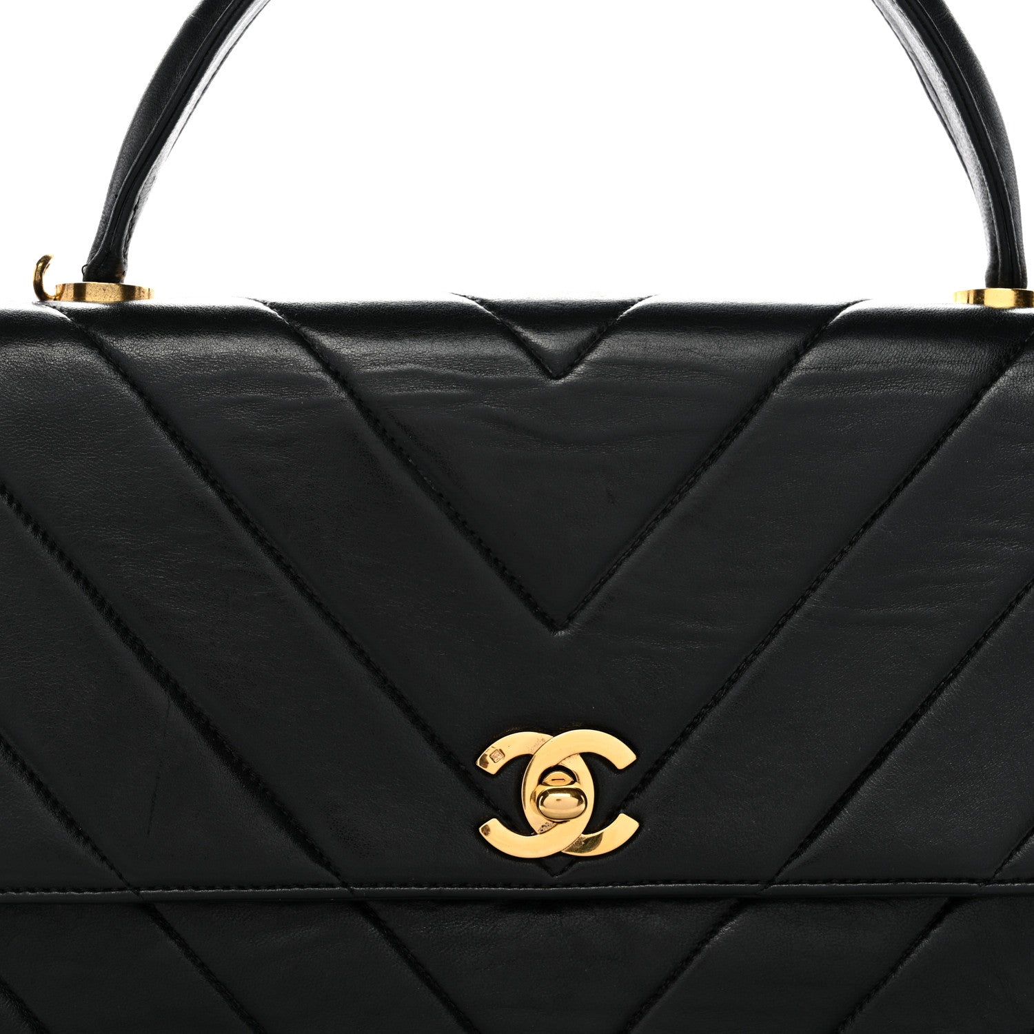 Chanel Lambskin Chevron Quilted Mini Kelly Flap Black 8 of 12