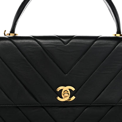 Chanel Lambskin Chevron Quilted Mini Kelly Flap Black 8 of 12