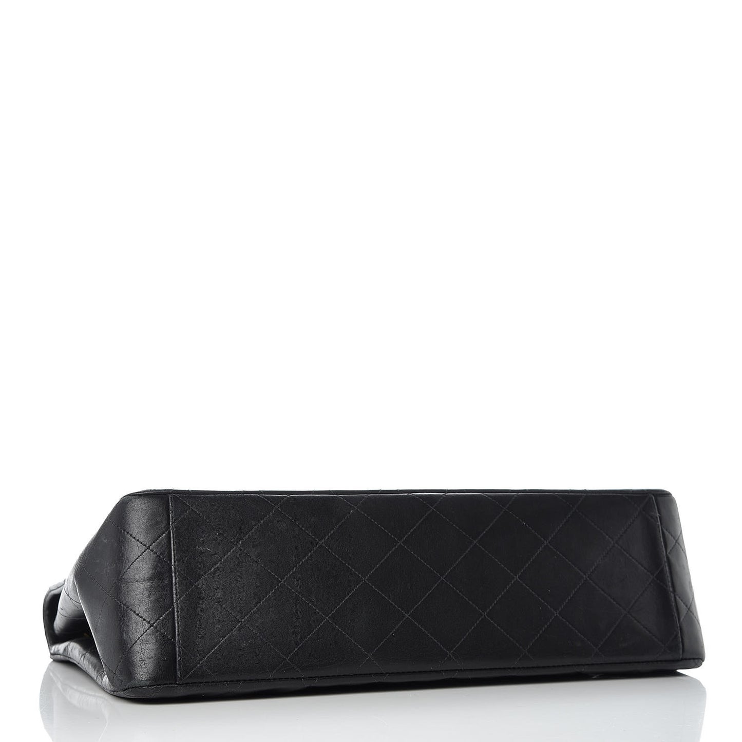 Lambskin Quilted XL Jumbo Single Flap Black